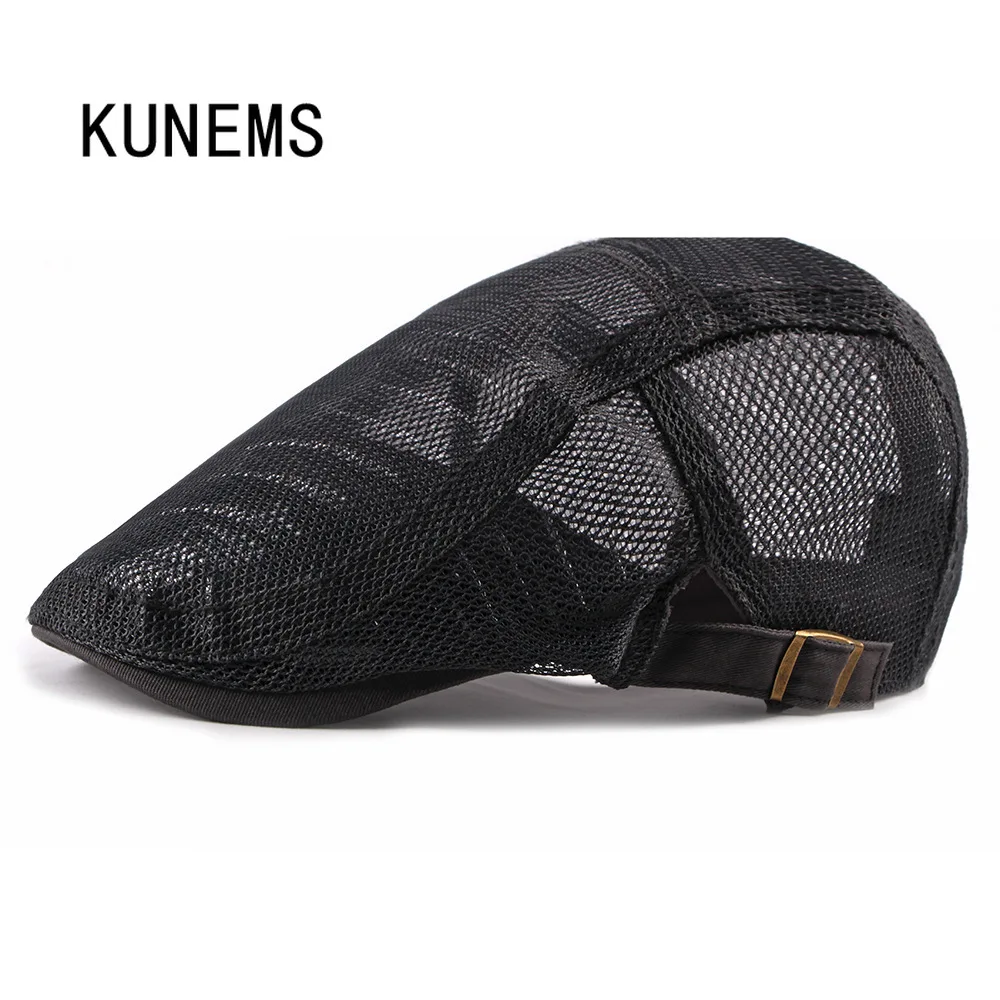 

KUNEMS Breathable Mesh Newsboy Cap Personalized Fashion Berets Boina Casual Flat Hat Spring and Summer Hats Gorras Casquette