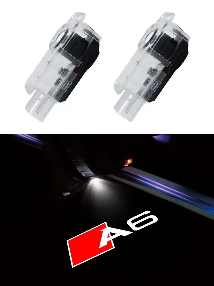 

2pcs LED Car Logo Light For AD A1 A2 A3 A4 A5 A6 A7 A8 Q3 Q5 Q7 Q8 Auto Welcome Lights Shadow Projector Lamps Auto Accessories