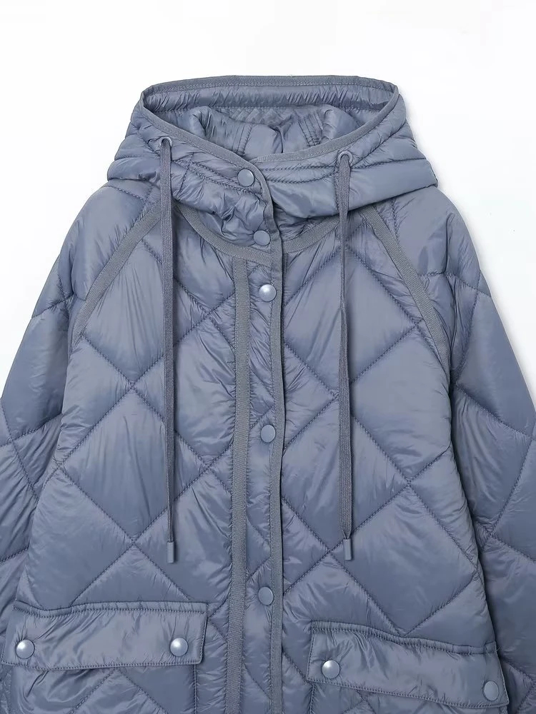 2022 Winter Chic Women Oversize Thick Hood Parkas Ins Style Long Sleeve Pockets Female Warm Long Coat
