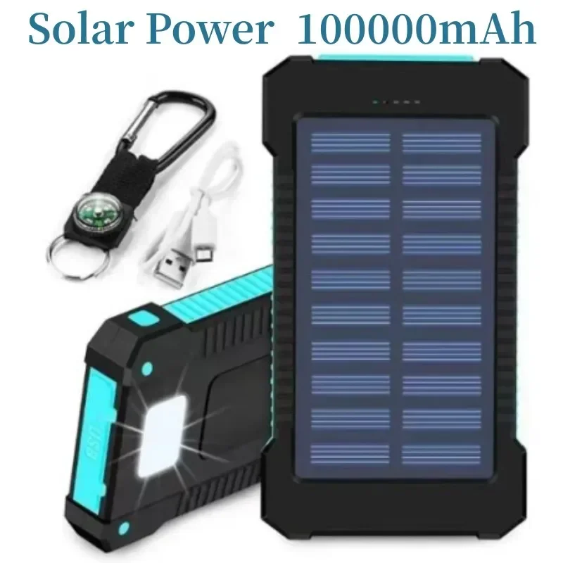 100Ah externe Batterie Solar Power Bank Ledsos Taschenlampe Sinaelles Aufladen tragbare wasserdichte bank для смартфона