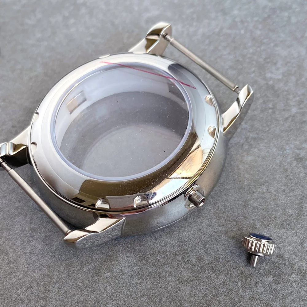 Корпус часов из нержавеющей стали 40 мм серебристый полированный сапфировое