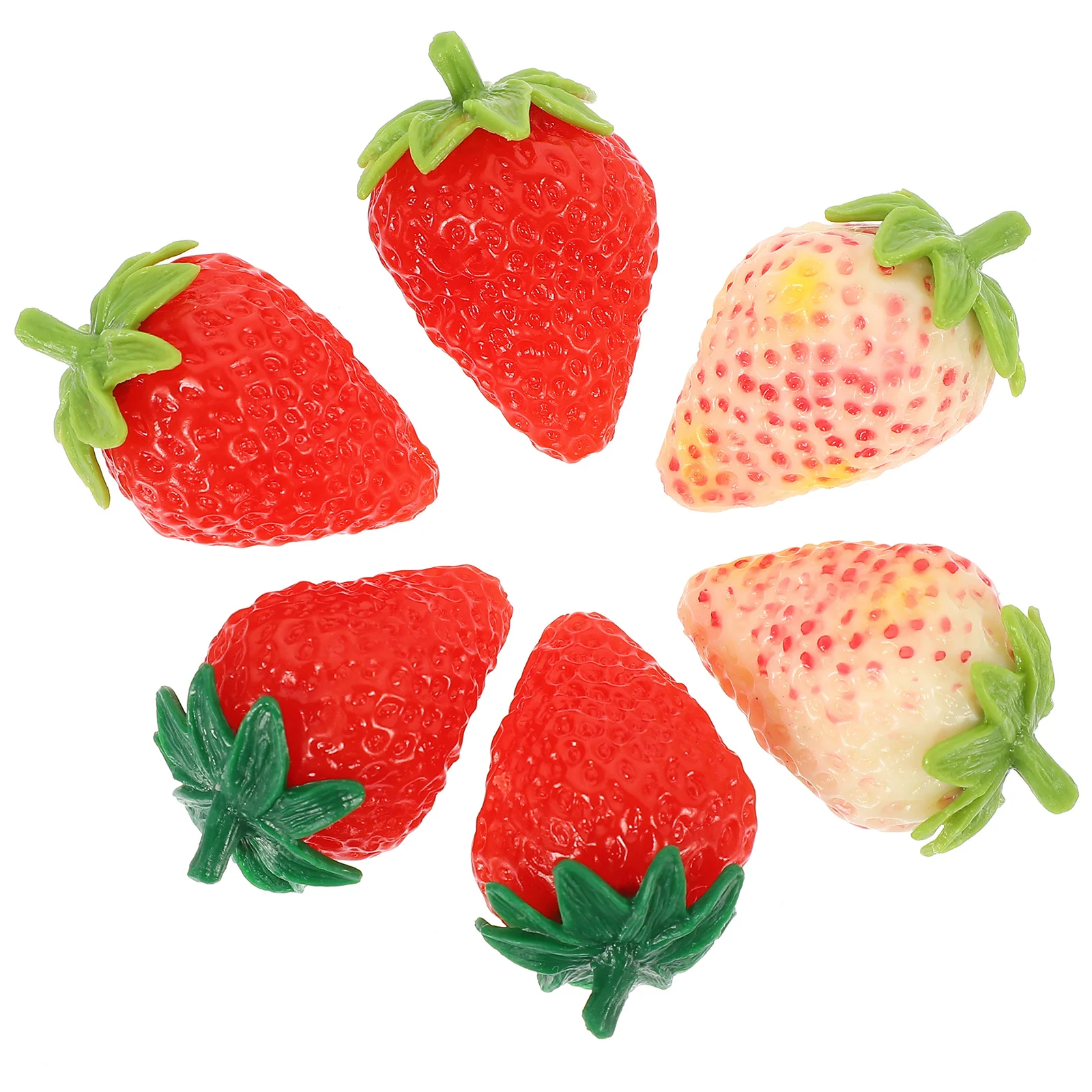 

6pcs Multifunctional Lifelike Photography Prop Strawberry Models Fake Fruits Ornaments Shooting Props