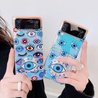 fashion shockproof phone case for samsung galaxy z flip 3 2 1 hard back cover etui for samsung z flip 3 devil eyes pattern shell