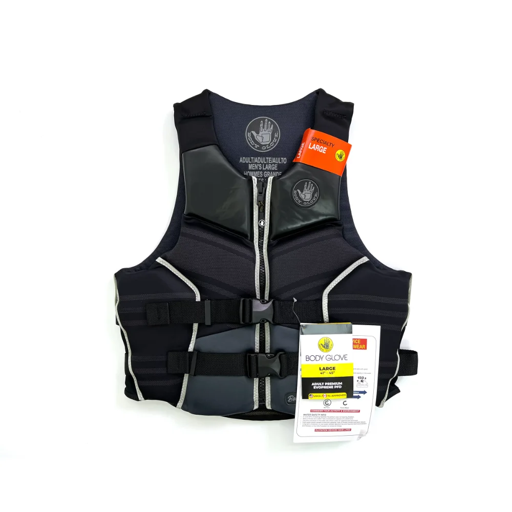 

Adult Unisex High-End Evoprene PFD, Life Jacket and Vest, Large, Black