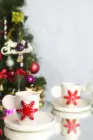 2-Дюймовая керамическая подставка для чашек с рисунком снега, ручная работа, кофейные чашки, посуда для чая и презентаций, кухонная домашняя мебель