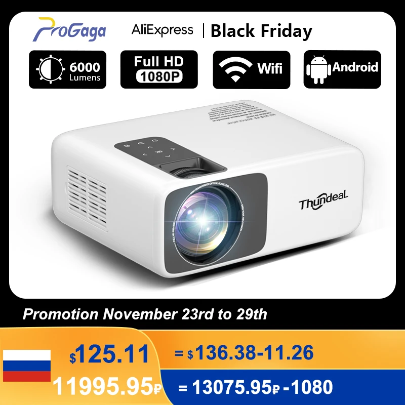 

Мини-проектор TD93Pro, Full HD, Wi-Fi, Android 1080P, 2K, 4K
