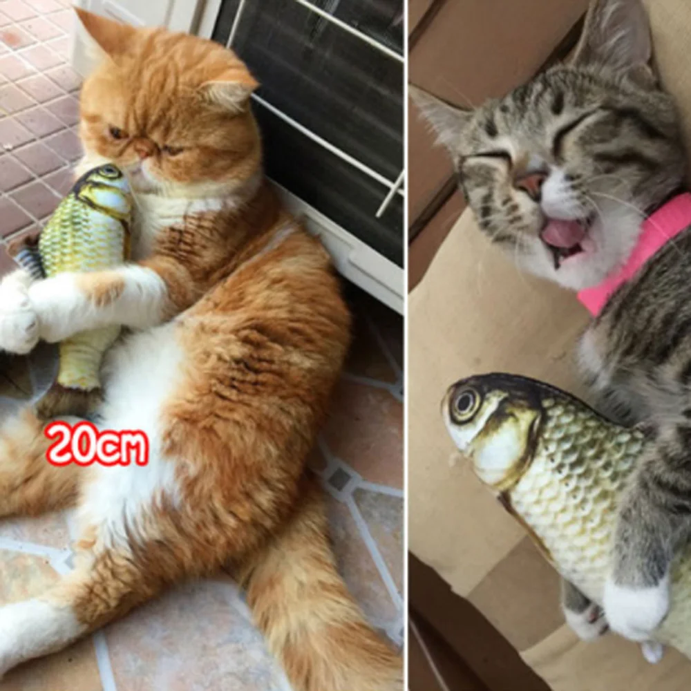 

Artificial Fish Cat Chewing Toy 3D Shape Lifelike Funny Catnip Fake Fishes Simulation Fish Doll Cat Interactive Toys