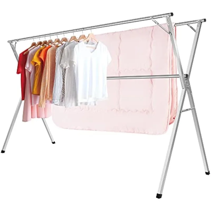 

Kdpranky Clothes Drying Rack, Heavy Duty Foldable Laundry Drying Rack, Retractable Space Saving Drying Rack, Stainless Steel