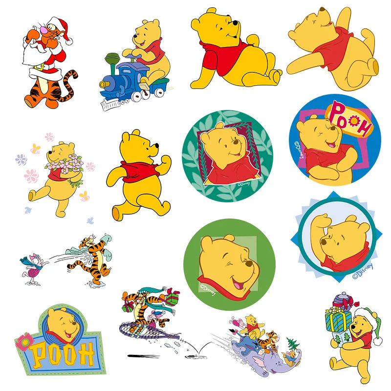 

Cartoon Winnie The Pooh Patches For Kids Clothing Jacket Iron-on Transfers Stickers Washable Heat Vinyl Ironing On Cloth Decor