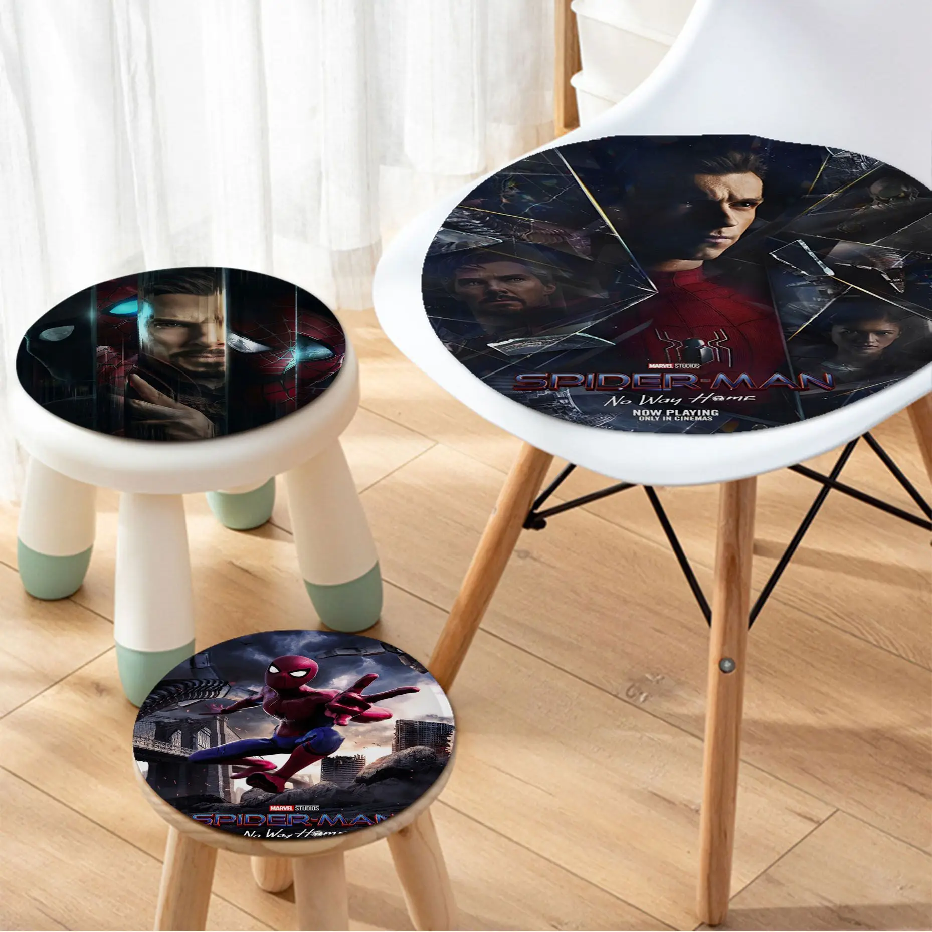 

Disney Marvel Spiderman No Way Home Art Sofa Mat Dining Room Table Chair Cushions Unisex Fashion Anti-slip Chair Mat Pad