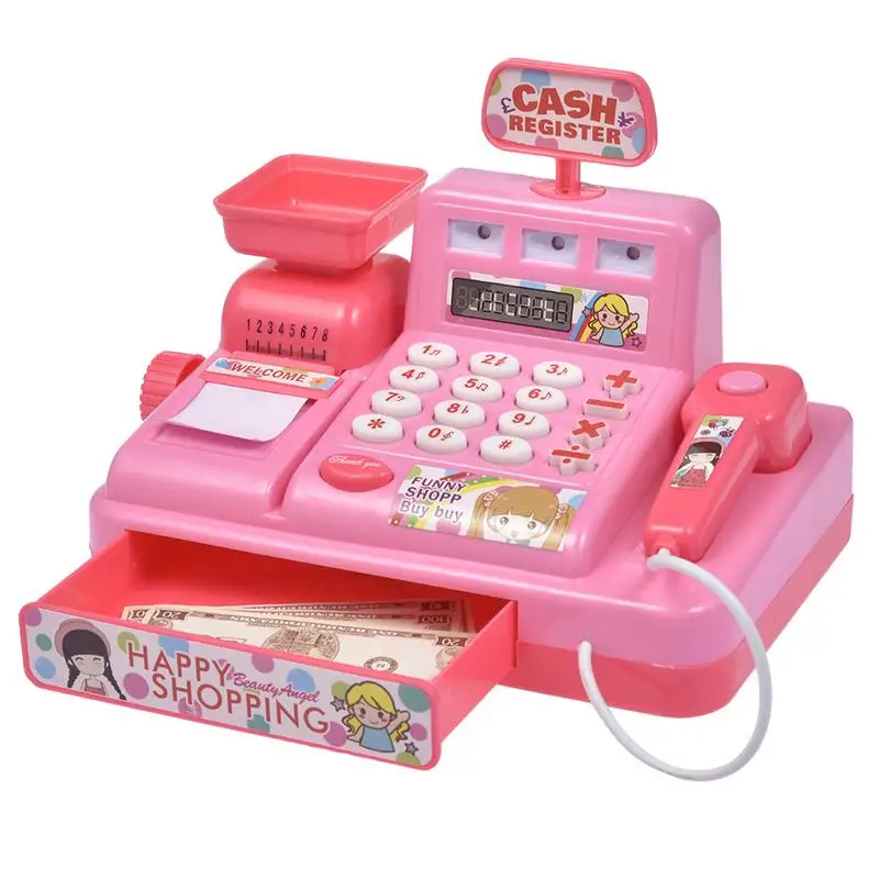 

Cashier Register For Kids Pretend Play Cash Register Simulation Play House Toys With Light And Sound Effects Develop Early