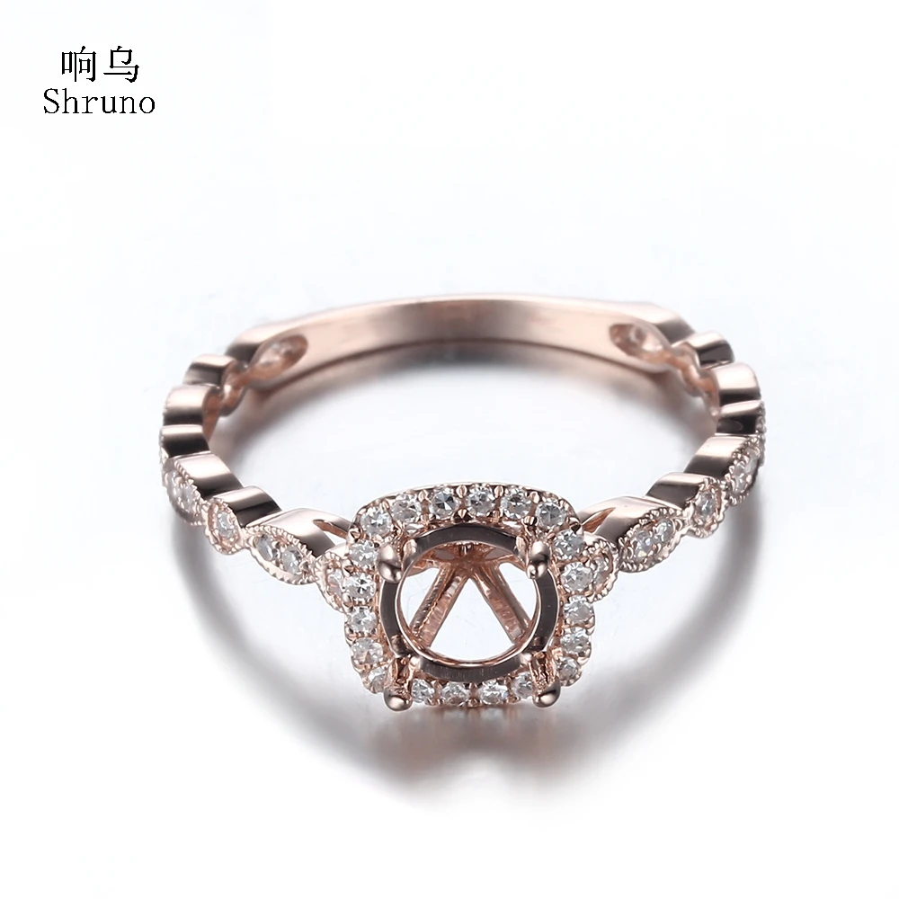 Кольцо из розового золота с муассанитом 6 мм 10 к