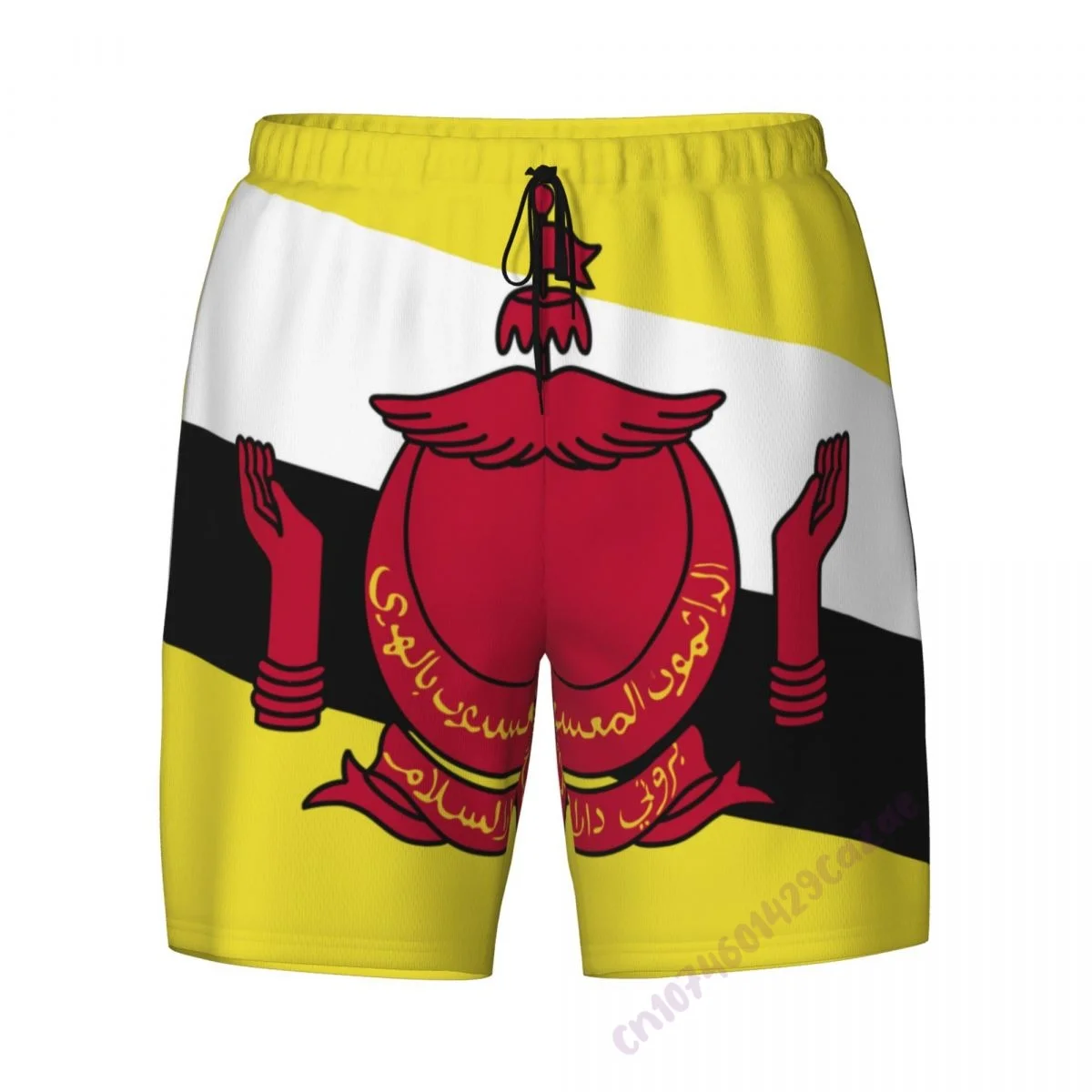Мужские плавательные шорты 2 в 1 3d-плавки с брунейским флагом и компрессионной
