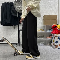 loose sweatpants men high street wide leg pants spring autumn fashion hong kong style solid straight tube trousers male clothes