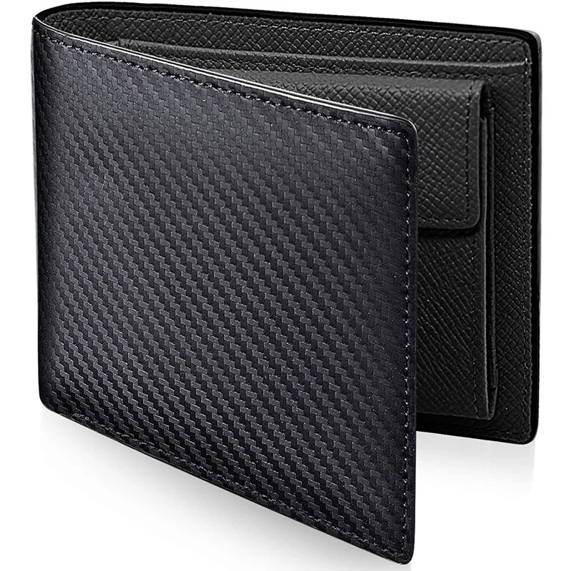 Bifold Business Genuine Leather Wallet Short Coin Purse Lightweight Multi Card Case Men's Change Storage Bag