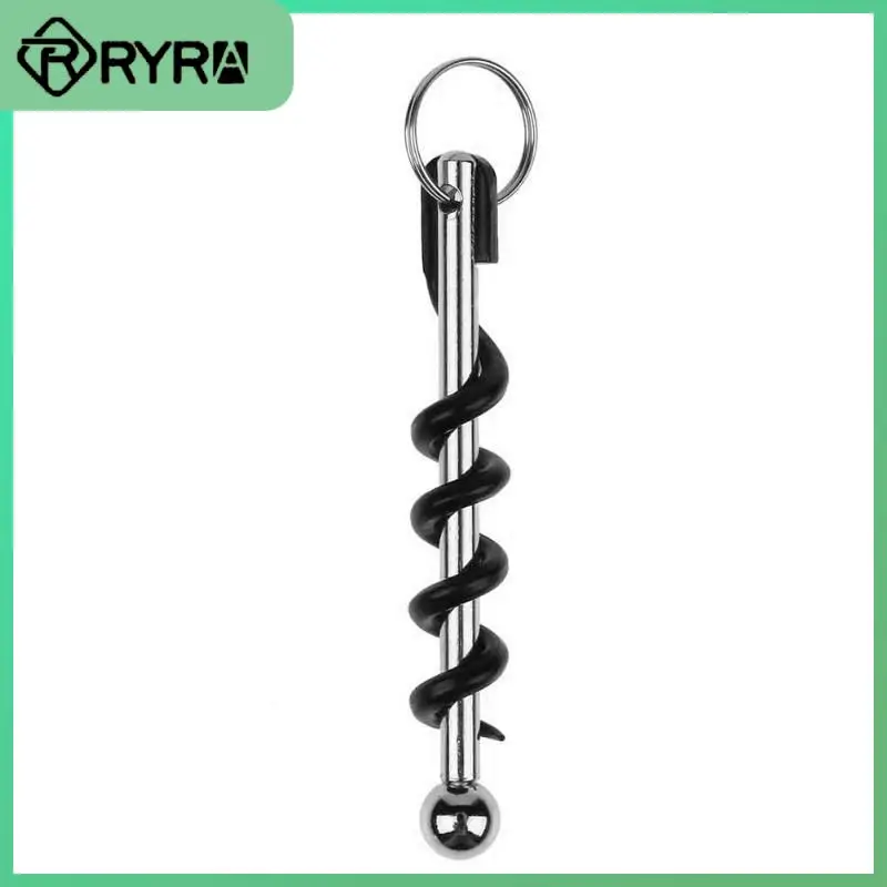 

Портативный Легкий штопор для вина, штопор из нержавеющей стали, открывалка для вина с кольцом и двойным навесным отверстием, открытый брелок, открывалка для бутылок, кухонный инструмент