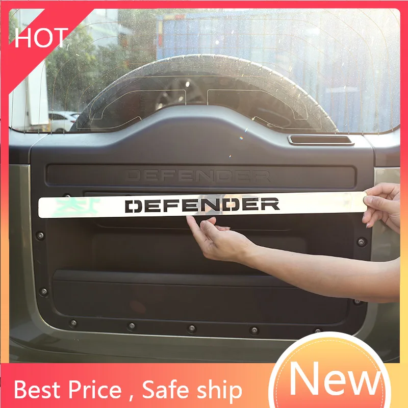

For Land Rover Defender 110 2020 2021 2022 Stainless Steel Trunk Anti-kick Panel Guard LOGO Decorative Board Car Accessories