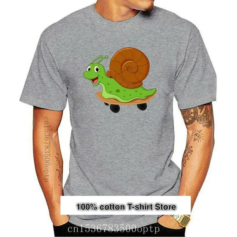 

Camiseta Unisex de manga corta con diseño de Caracol feliz para niños y adultos, camiseta de dibujos animados