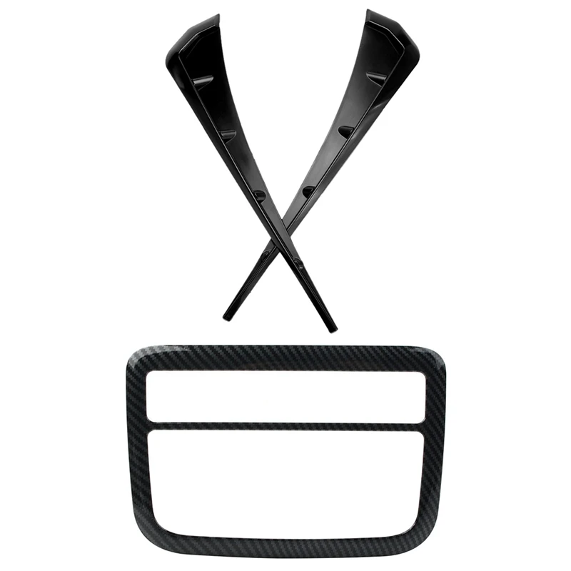 

3 Pcs Car Accessories: 2 Pcs Gloss Black ABS Fender Vent Covers & 1 Pcs Front Reading Light Lamp Frame Cover Trim