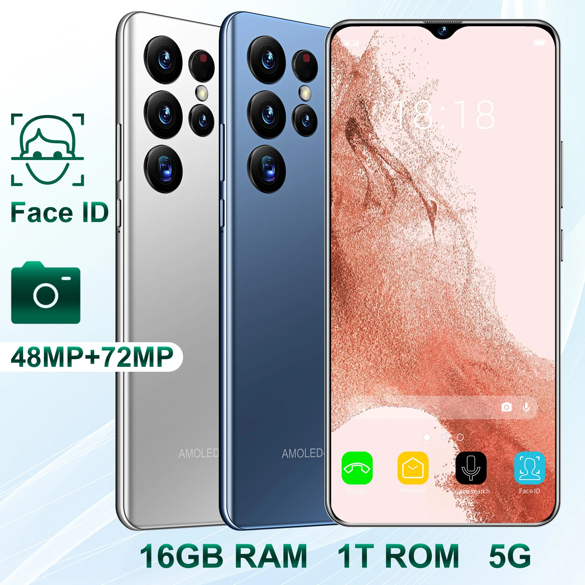 

Global Version S22 Ultra Smartphone 7.3 Inch 16GB+1TB 6800mAh 48MP 5G Dual Sim Cards Android OS 12 Unlock Wifi Phone+32G TF Card