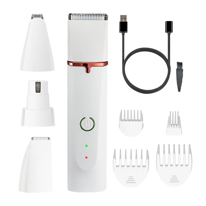 

4 In 1 Electric Dog Nail Clippers For Pet Nail Grinders USB Rechargeable Pet Quiet Cat Paws Nail Grooming Trimmer Tools