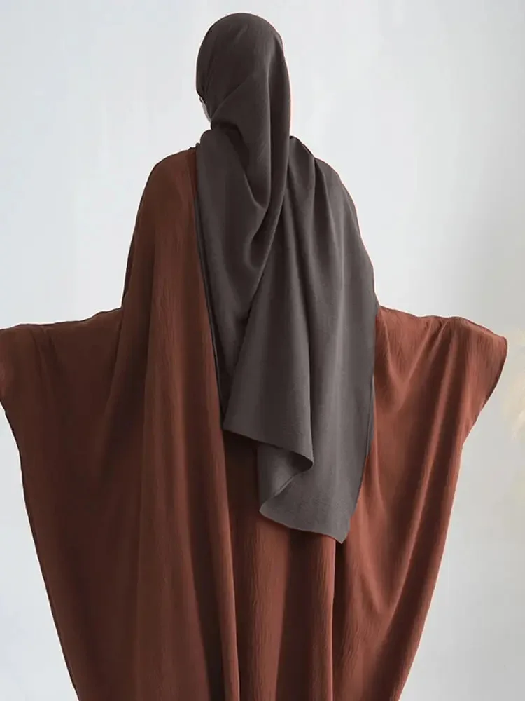 Женский однотонный шарф-хиджаб большого размера из ледяного шелка шарф высокого