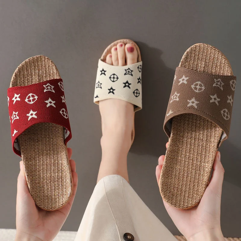 

Сланцы Suihyung женские для дома, повседневные сандалии на плоской подошве, Нескользящие, льняные шлепанцы, летняя обувь для пар