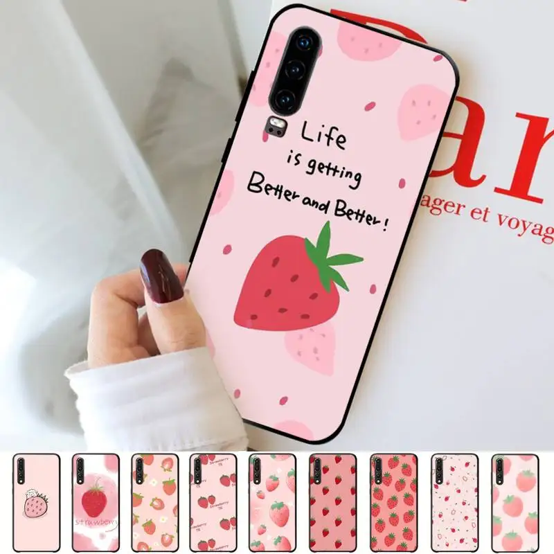 

Peach strawberry Phone Case for Huawei P30 40 20 10 8 9 lite pro plus Psmart2019