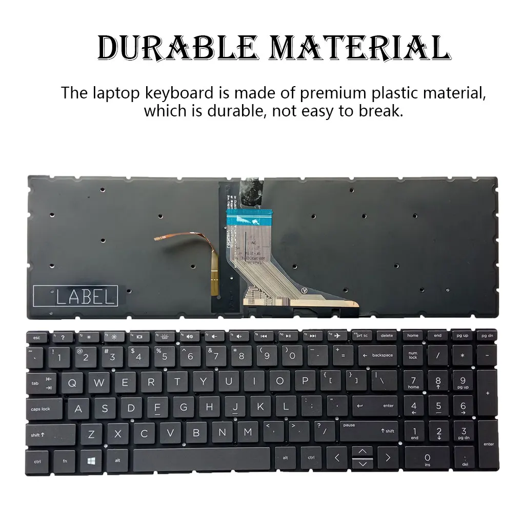 

Клавиатура для ноутбука, хорошо подходит для клавиатуры с черной рамкой, плавная Бесшумная клавиатура Toetsenbord, замена для HP Pavilion 15-CX