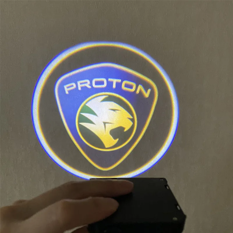 

2Pcs Wireless Universal Led Car Door Logo Lamp Welcome Courtesy Ghost Shadow Step Light For Proton Car Accessories Decorative