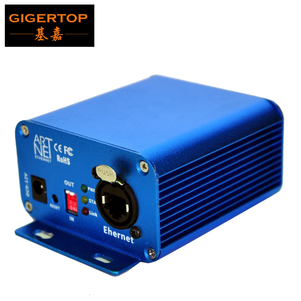 Gigertop Bi-directional Ethernet DMX Converter EL ArtNet 1024 Controller 3pin 5pin Socket Output Lan Earthnet/DMX Artnet Console