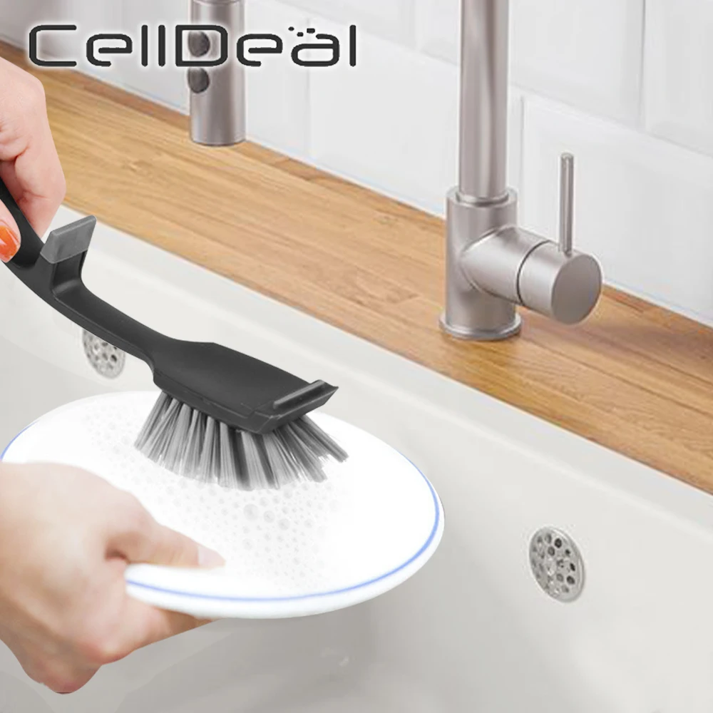 

Multifunctional Hunging Long Handle Pan Pot Brush Dish Bowl Washing Cleaning Brushes Practical Household Kitchen Cleaning Tools
