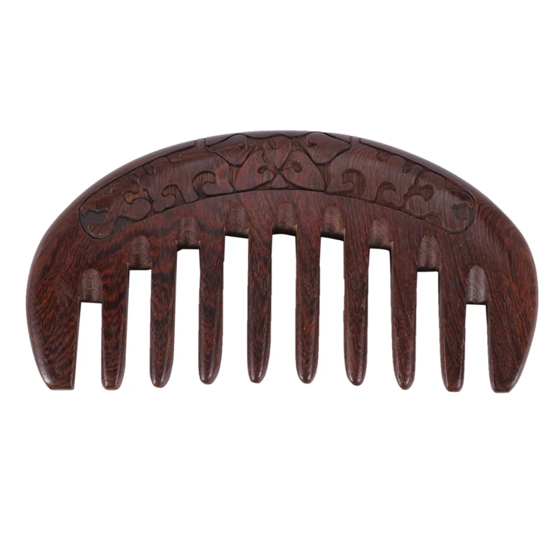 

Wood Comb Wooden Hair Comb Natural Comb-Anti Static Massage Through The Comb (Flower-Wide Tooth)