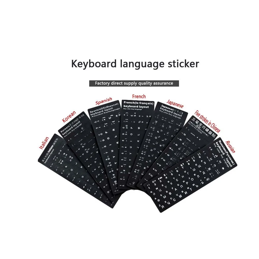 Computer  Keyboard Stickers Russian  English Arabic Korean French  Thai German Farsi Letter Film for PC Laptop Accessories