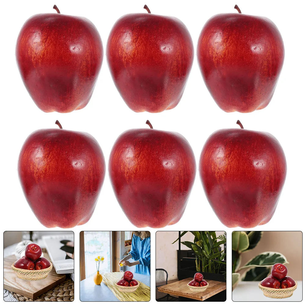 

Apples Fruit Red Fruits Decorative Lifelike Simulation Artificial Model Tablefakefaux Realisticmodels Basket Christmasmini Big