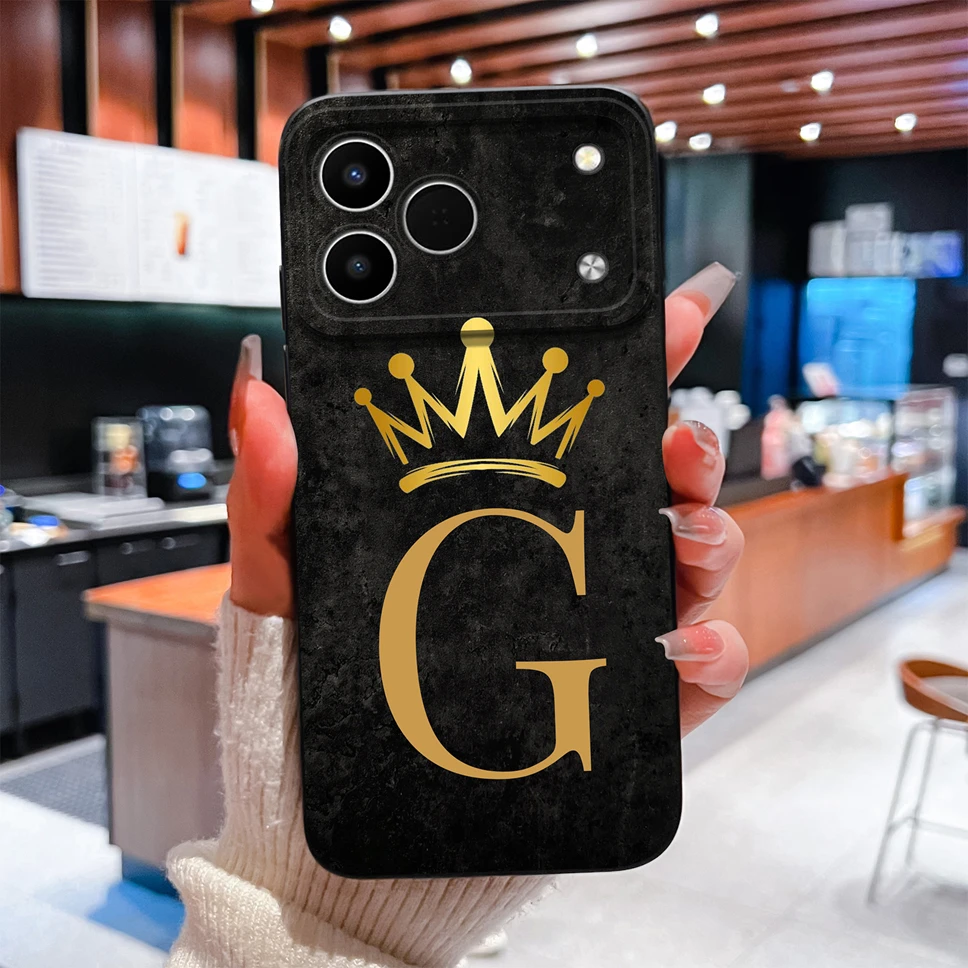Фото Чехол для телефона Tecno Spark 50 4G 5G, роскошный, с буквами от A до Z, гладкий, защитный, мягкий чехол для камеры Tecno Spark50, Fundas Capa №3
