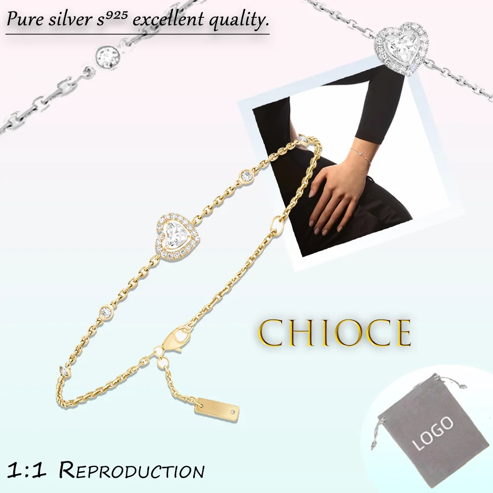 Роскошный и модный браслет из чистого серебра s925 в стиле Мессии элегантный с