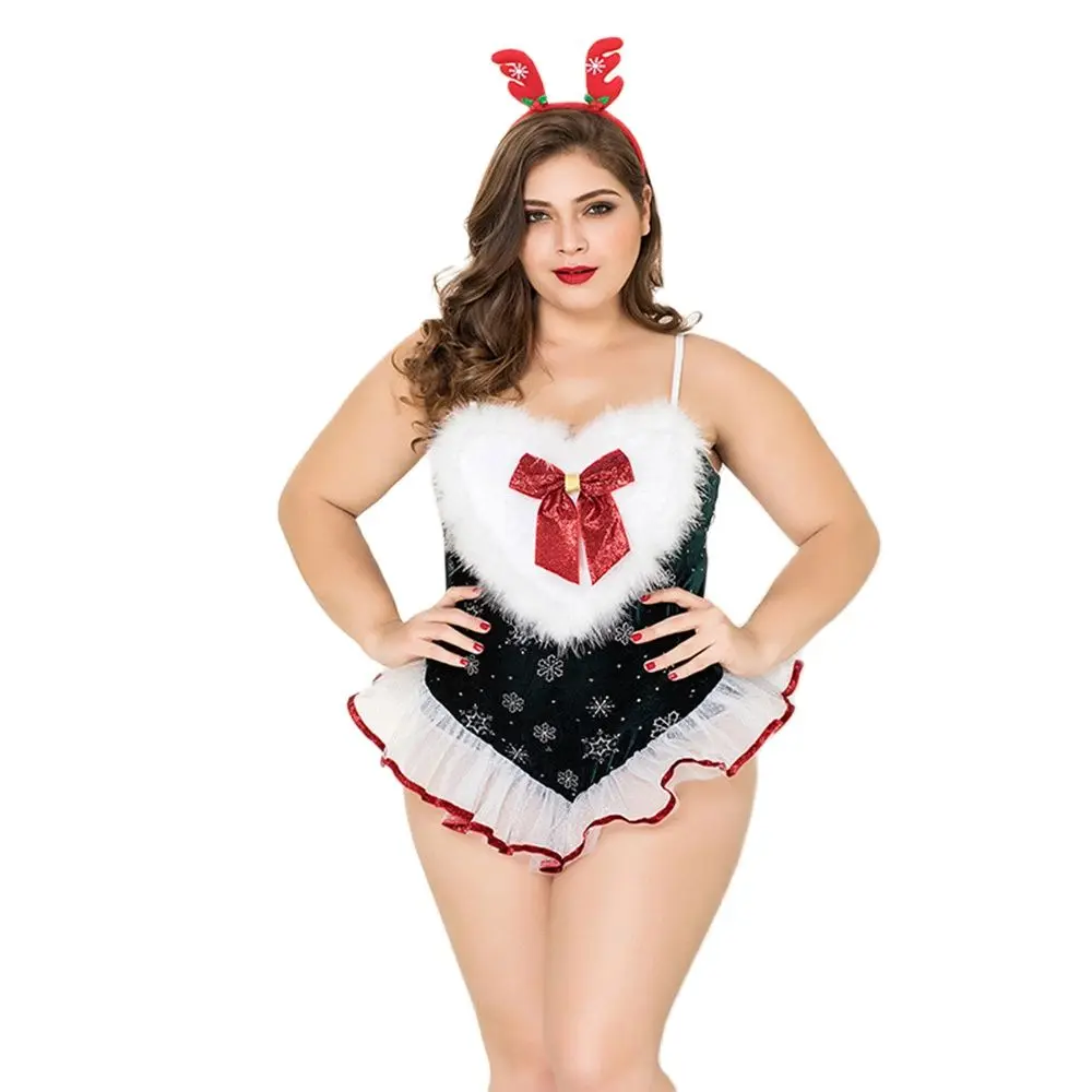 

Женские рождественские костюмы большого размера XL-XXL, платье, горячее сексуальное нижнее белье, женская пижама для полных, соблазнительная ...