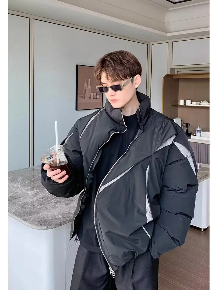 Американская парка оверсайз для мужчин и женщин плиссированная стеганая куртка