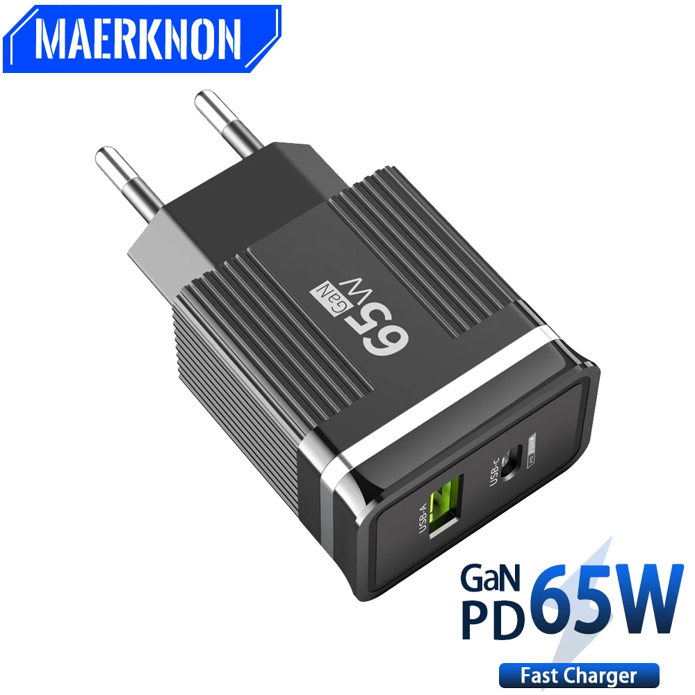 

65W USB GaN PD Type C Fast Charging Adapter Quick Charger 5.0 For iPhone 14 Pro Xiaomi Samgsung Wall Portable Phone Charger