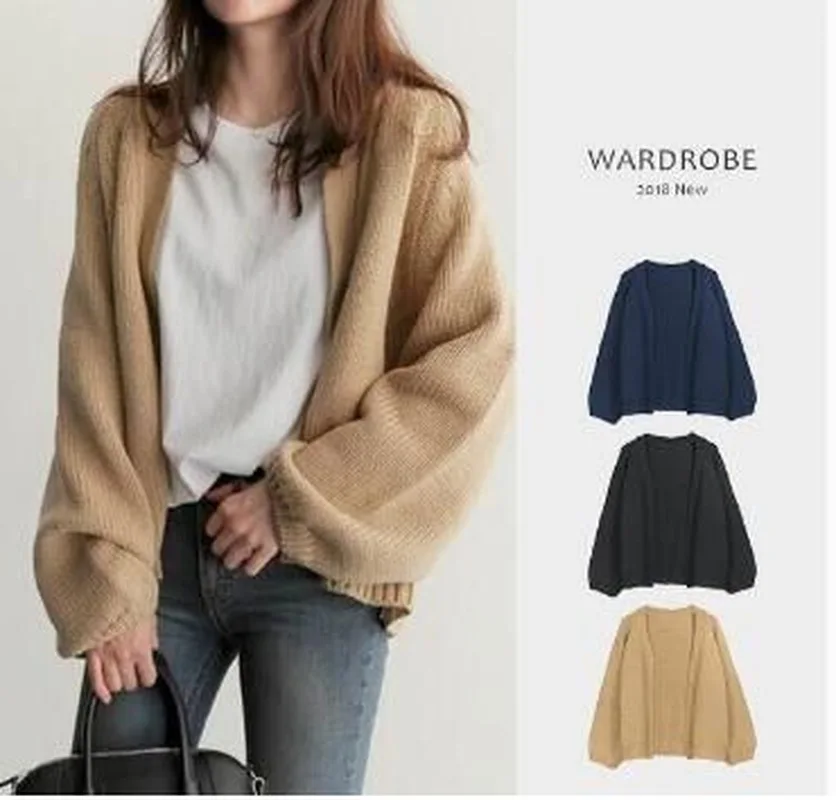 

Женский трикотажный кардиган с длинным рукавом, на осень/зиму