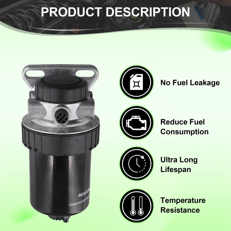 Фото Топливный фильтр в сборе RE527507 для трактора John Deere 4045 5080 5080R 5090 5090R 5100R 6068 6105M 6125M 6130 6225 6230 №5