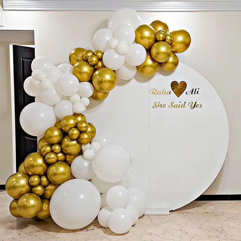 

White Gold Birthday Latex Balloons Garland Arch Kit Wedding Birthday Balloon Decoration Baby Shower Party Baloons For Kid Globos