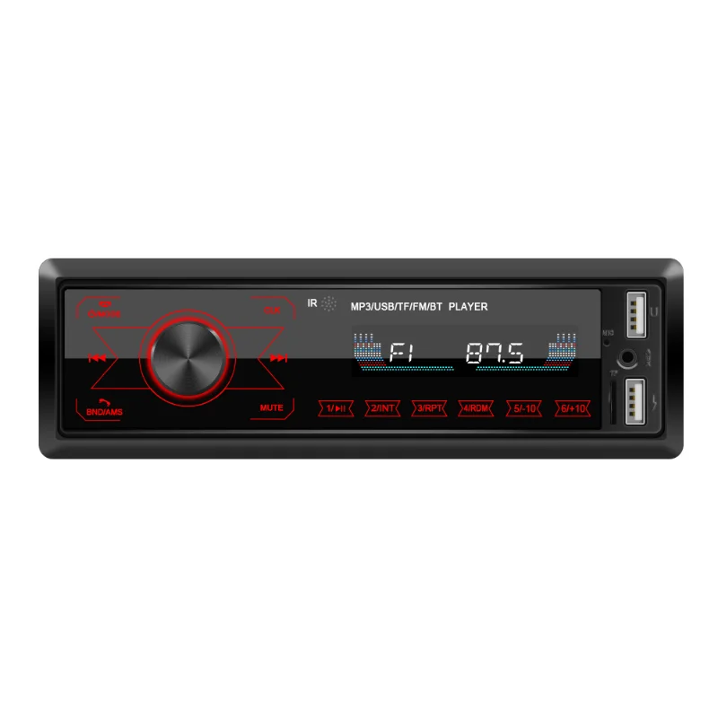 

12V Car Radio Audio 1din Bluetooth Stereo MP3 Player FM Receiver Handsfree Kit AUX/USB/TF Card Music Adapter In Dash IOS Port