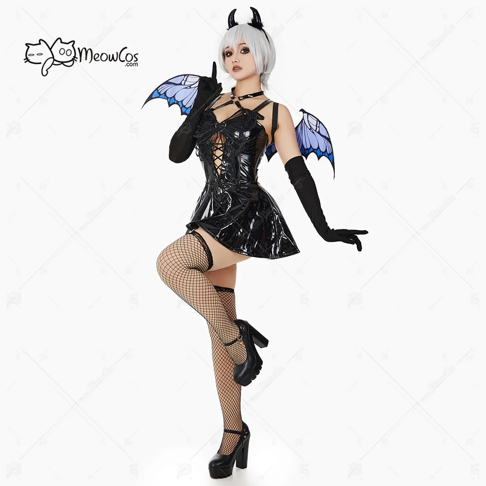 Женский костюм для косплея MEOWCOS в виде бабочки платье с демоном готическое нижнее