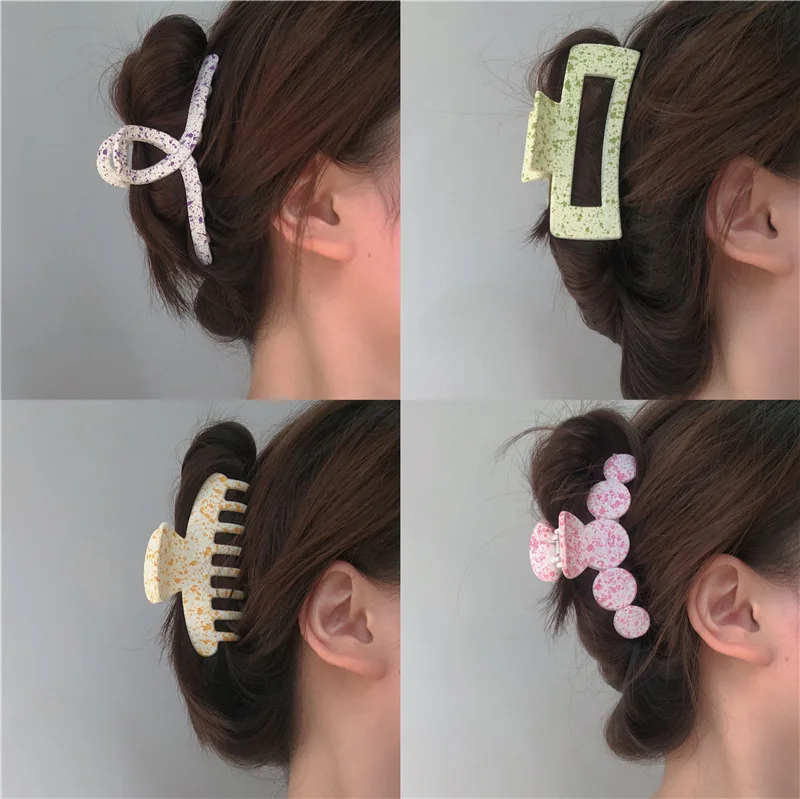 

Korean Colorful Hair Claws Hair Clips for Women Girl Painting Acrylic Elegant Crab Ponytail Cute Headwear Hair Accessories