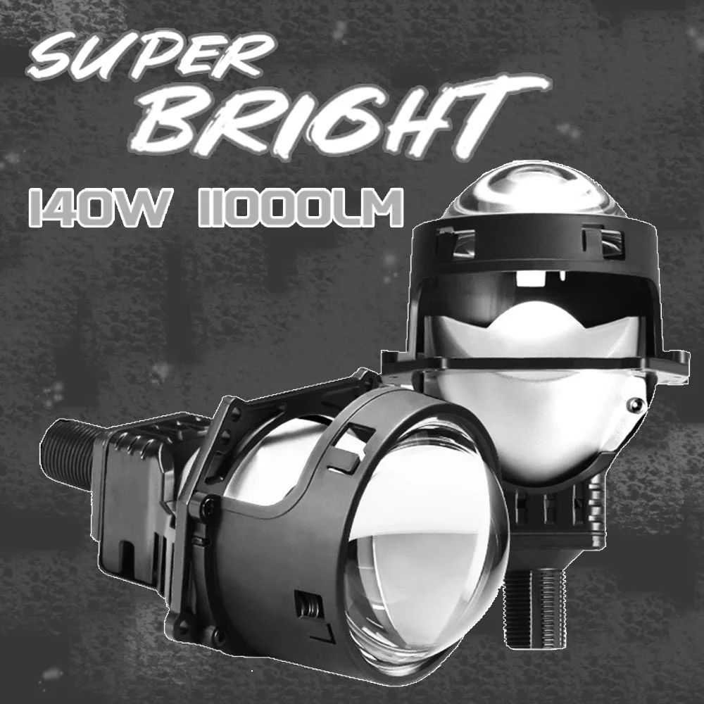 

SHUOKE bi led lenses a6 c5 3 Inch Led Projector Lenticular 70W 11000LM Hella Auto Light Retrofit Kit For bmw e83 Headlight Lens