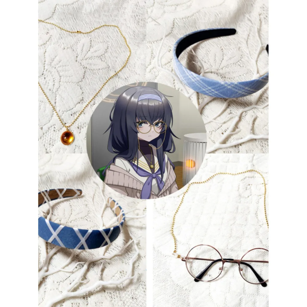 Синий архив Kozeki Ui Cos повязки на голову ожерелье для косплея очки костюм Хэллоуин