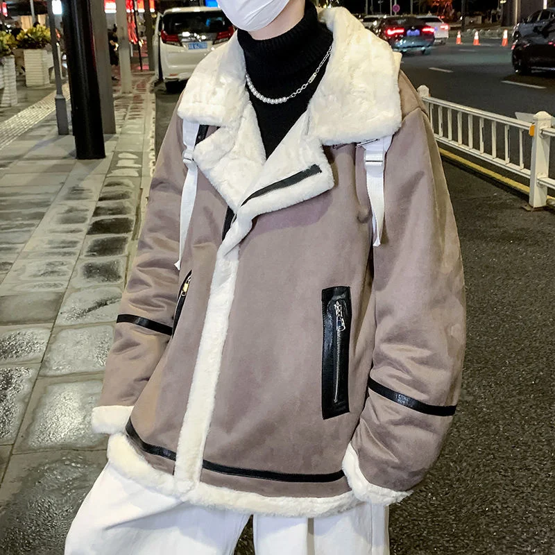 Winter Jacket Men Warm Fashion Casual Short Coat Mens Japanese Streetwear Loose Fleece Thicke Jacket Men Clothes M-3XL