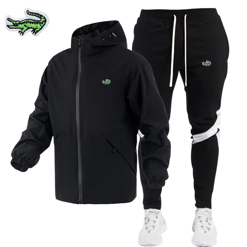 2023 New Autumn Winter  Men's Jacket Suit Casual Suit Splicing Trousers Bomber Stand Collar Jacket High Quality Jacket Suits